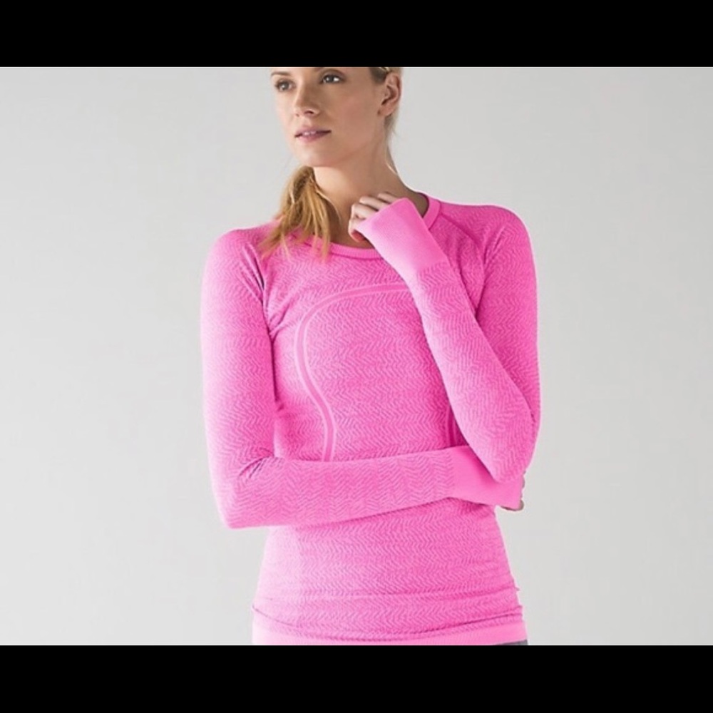 pink lulu top size 4